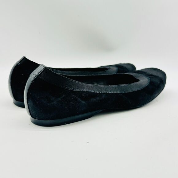 Stuart Weitzman Shoes Womens 9.5 Black Suede Ballet Flats Dress Casual Slip Ons - Picture 6 of 11